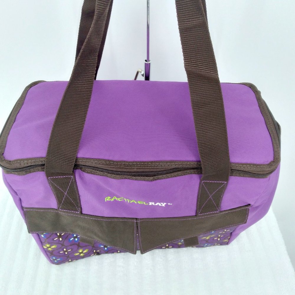 Rachael Ray Cargo Thermal Tote Purple Floral Brocade - Picture 5 of 11